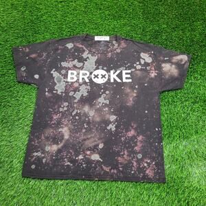 Brokie Shirt XL 23x27 Spellout Bleached